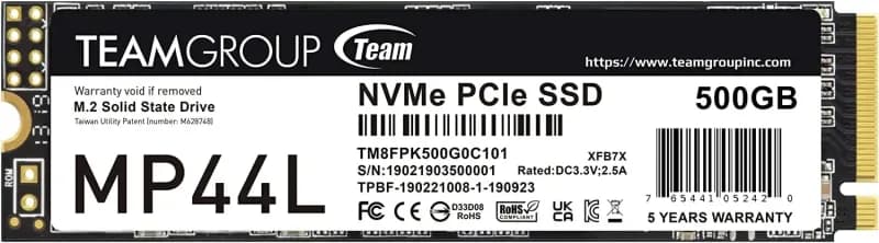 Team MP44L 500GB M.2 PCIe Gen4 NVMe SSD