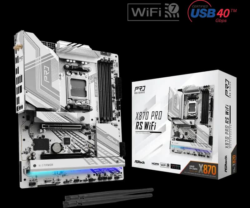 ASRock X870 Pro RS WiFi AM5 DDR5 ATX Motherboard