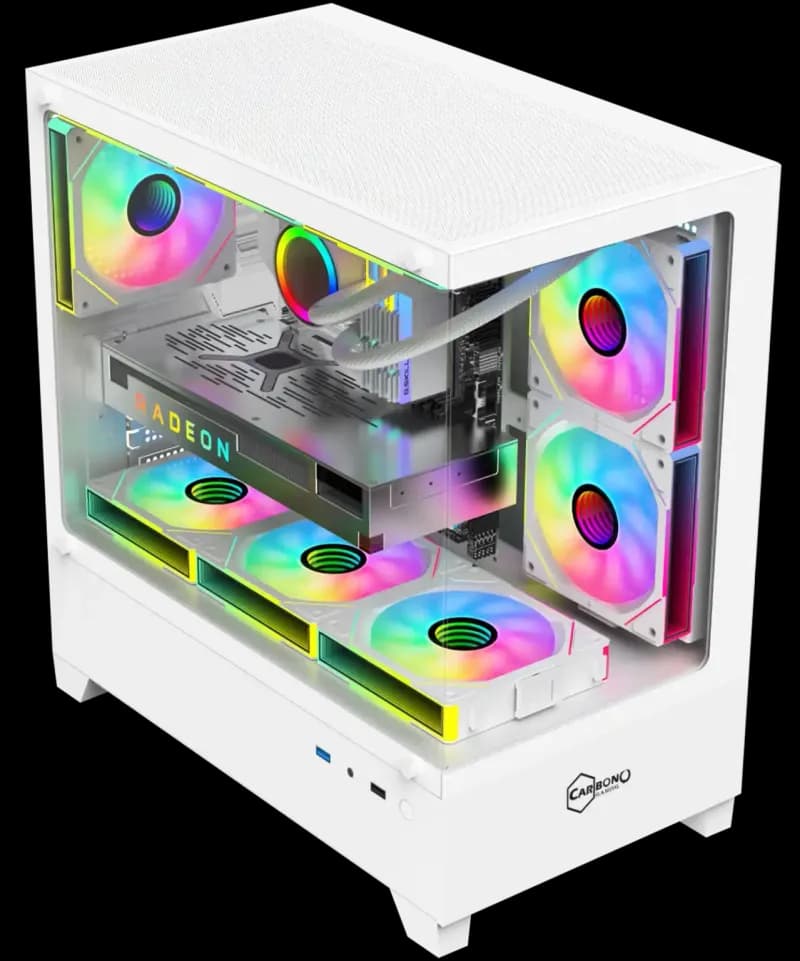 Carbono CG360TB White M-ATX Mid Tower Gaming Casing