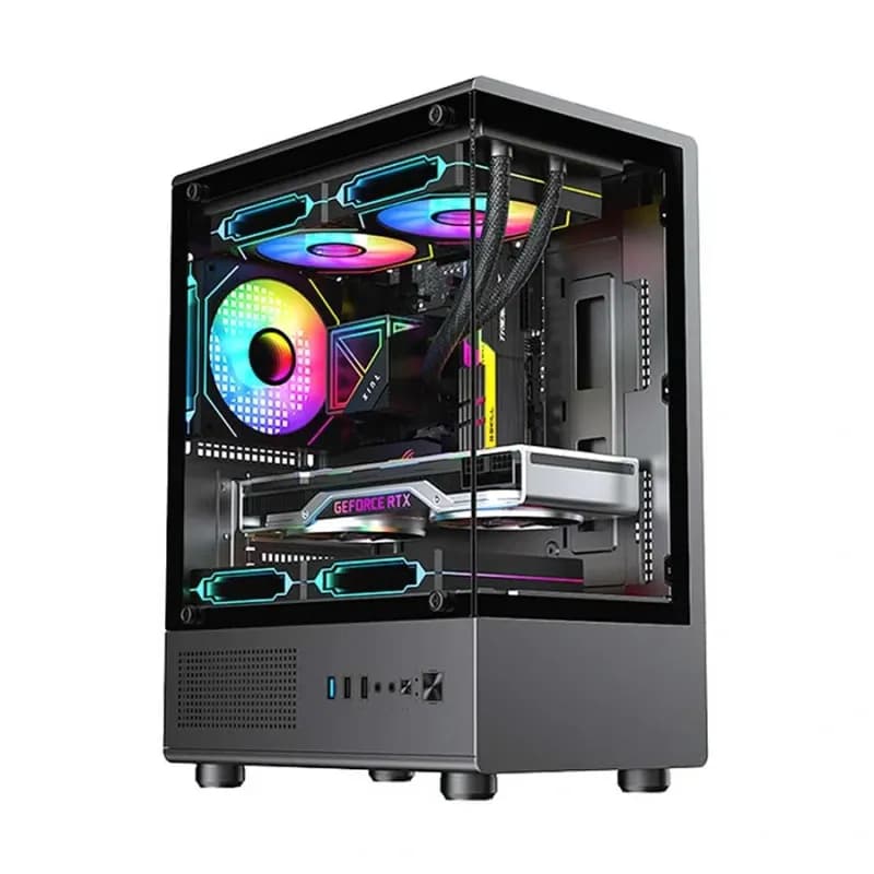 PC Power Vertical X2 Infinity BK mATX Mid Tower Gaming Casing