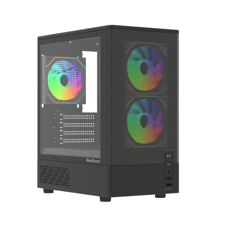 MaxGreen 310 Mid-Tower M-ATX Gaming Casing With Built-in 200W Power Supply