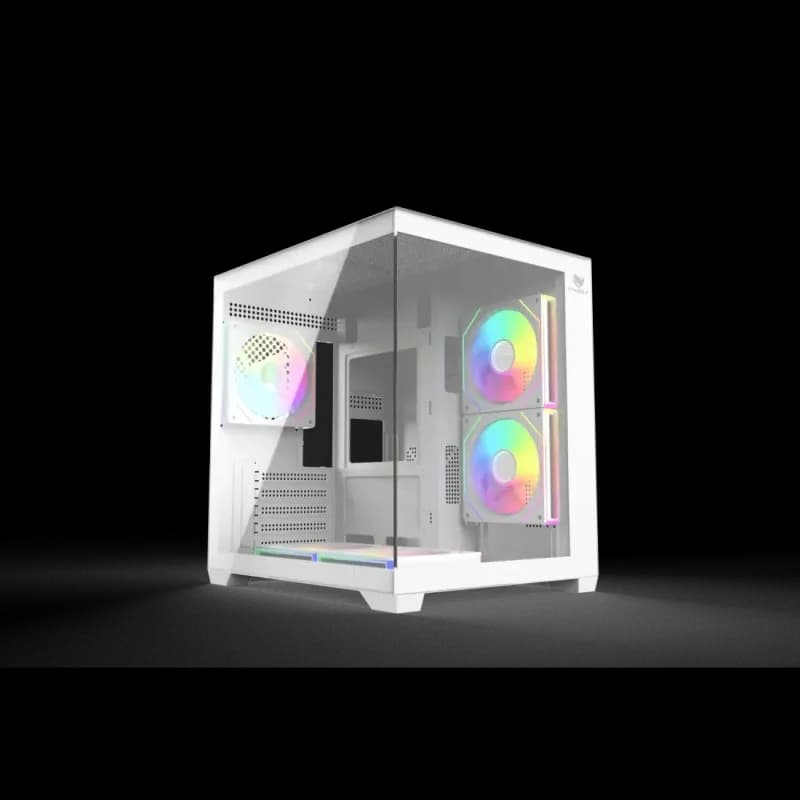 T-Wolf Mystery Box NV X5 Infinity ARGB M-ATX Mid Tower Gaming Casing White